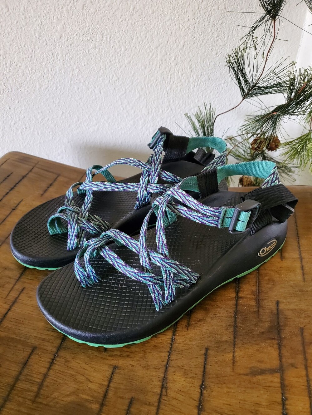 Chaco ZX/2 Classic Sport Sandals Women Size 8M Dagger Teal Green Blue